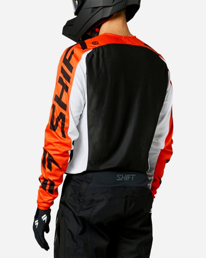 Maillot Shift Racing White Label Fade - Noir/Blanc/Orange
