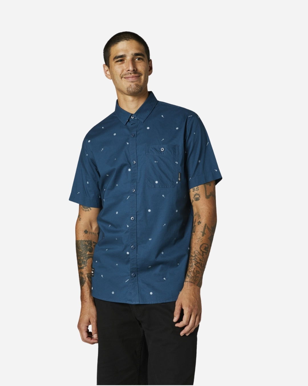 Chemise tissée Fox Racing Decrypted manches courtes - Indigo foncé