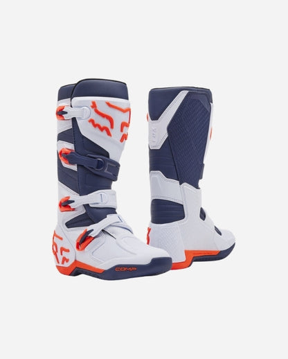 Fox Racing Comp Boots - White/Navy Blue