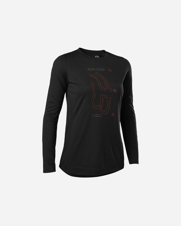 Fox Racing Ranger Drirelease Damen-Langarmtrikot – Schwarz