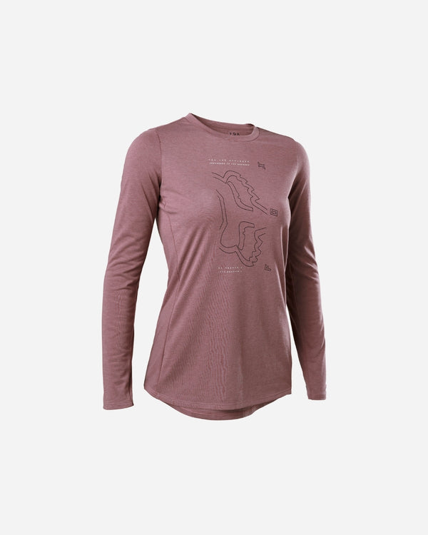 Maglia a maniche lunghe Fox Racing Ranger Drirelease da donna - Rosa