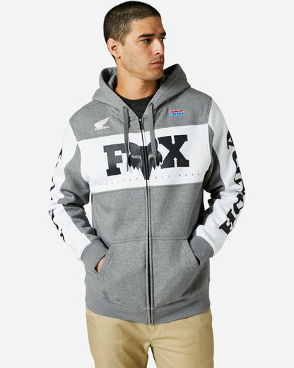 Sweat à capuche zippé Fox Racing Honda - Gris