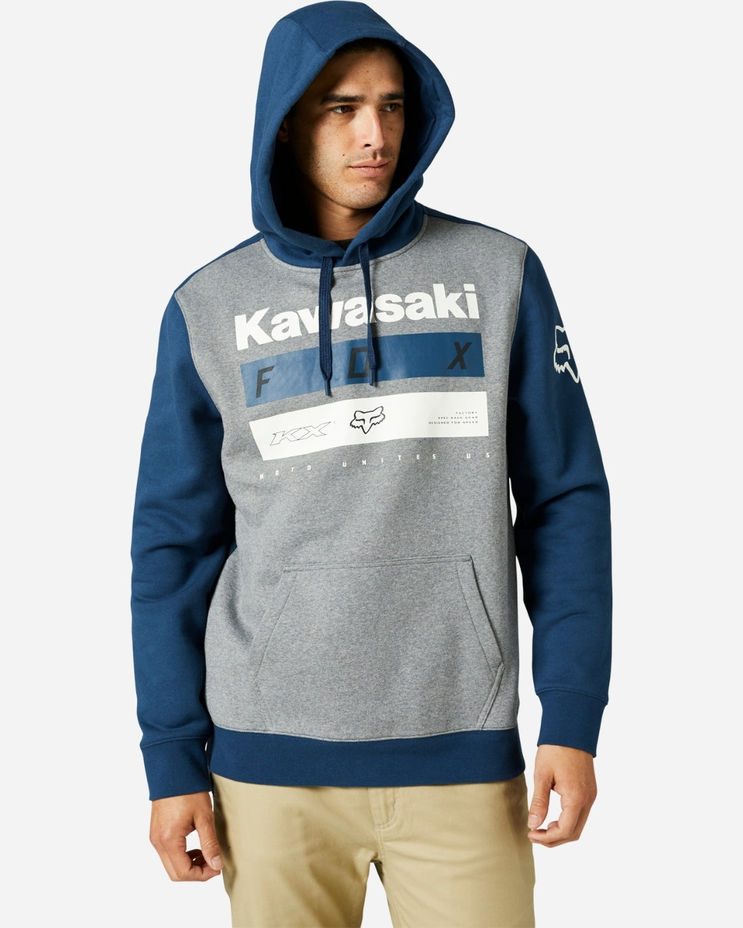 Sweat à Capuche Fox Racing Kawi Stripes - Bleu