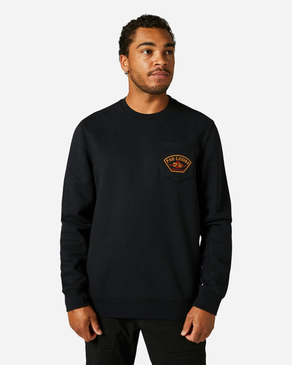 Fox Racing At Bay Crew Neck Sweatshirt - Black