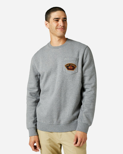 Fox Racing At Bay Crewneck Sweatshirt - Gray