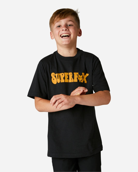 T-shirt Jeunes Fox Racing Supr Trik manches courtes - Noir/Jaune