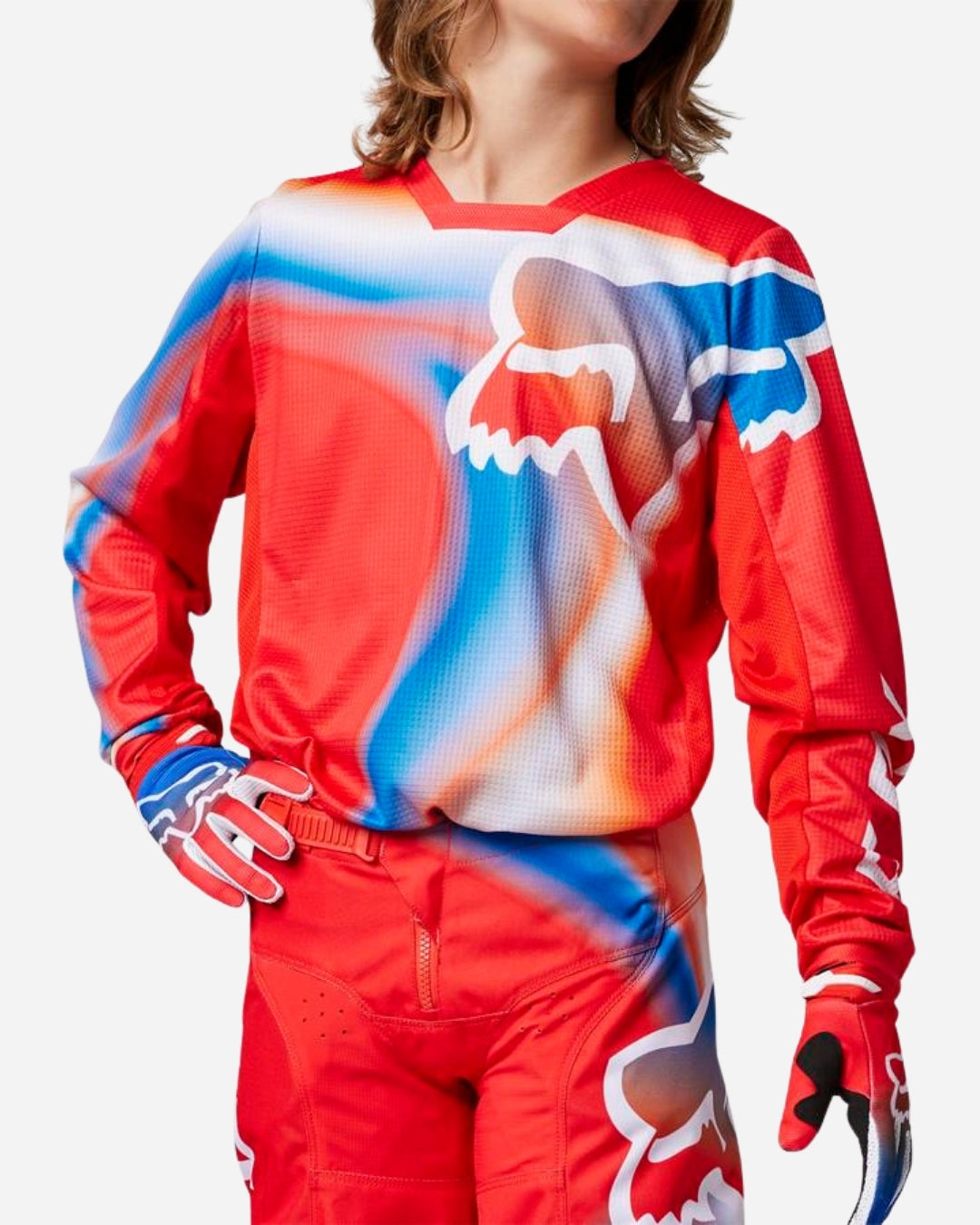 Maillot enfant Fox Racing 180 Toxsyk - Rouge fluo