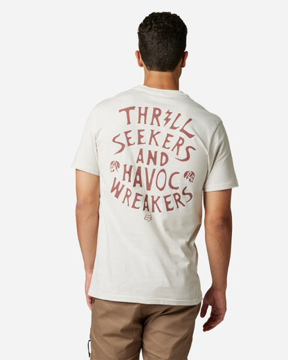 T-shirt Fox Racing No Contest manches courtes - Blanc vintage