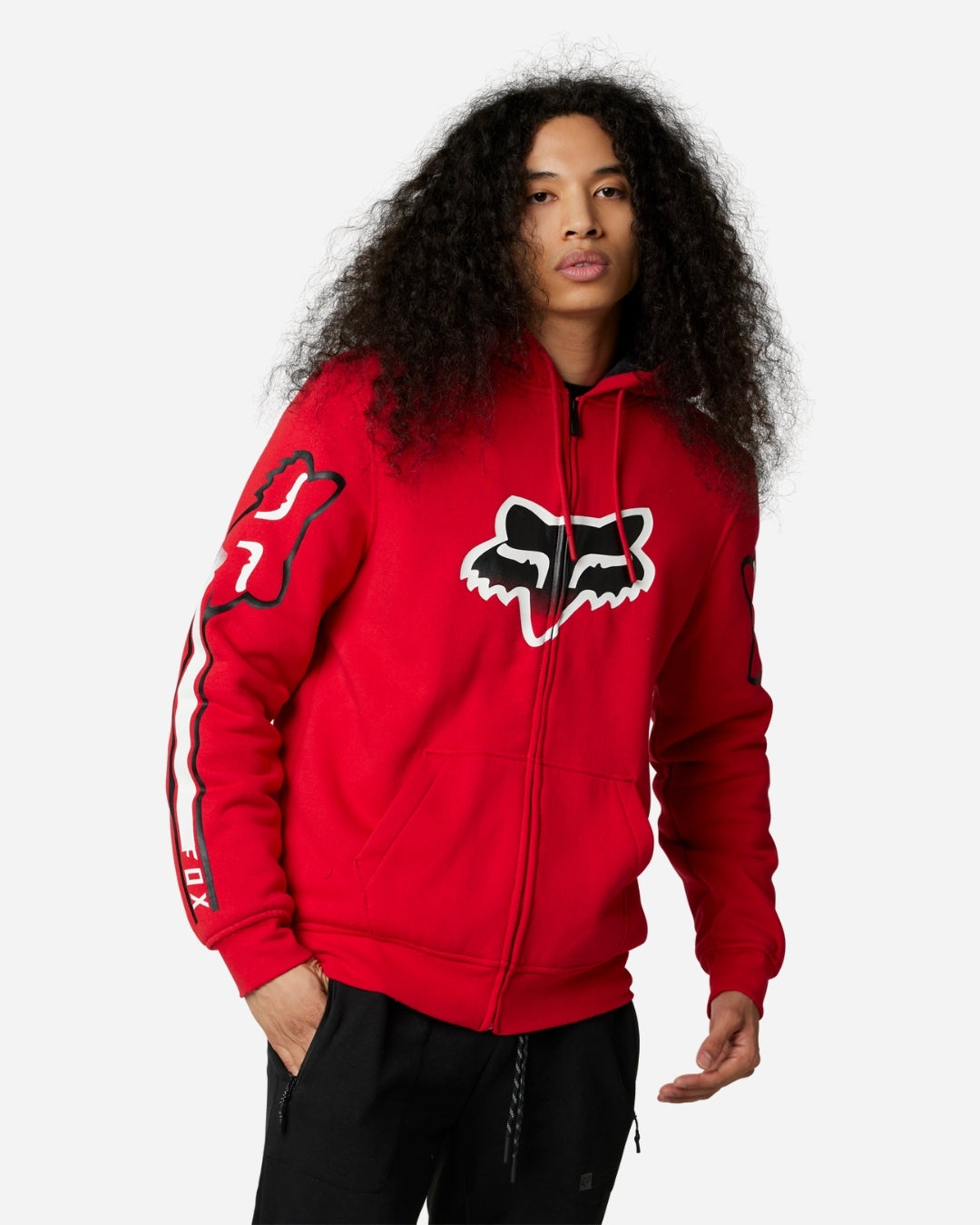 Sweat à capuche zippé Fox Racing Vizen Sasquatch - Noir