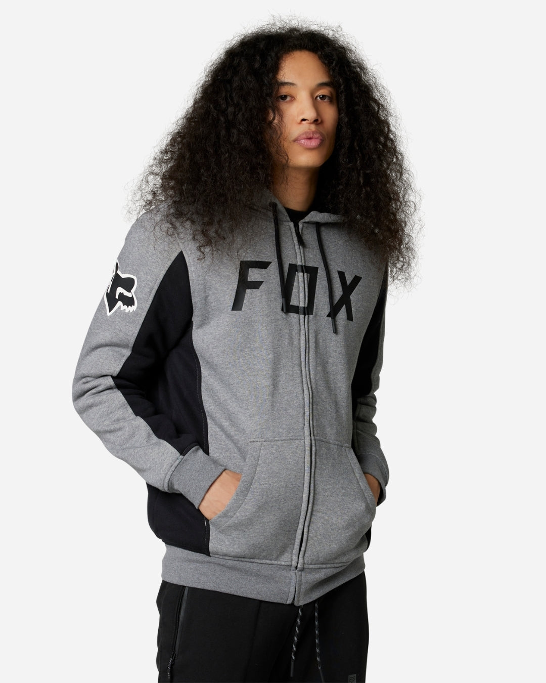 Felpa con cappuccio e zip Fox Racing The Title Sasquatch - Grigio mélange