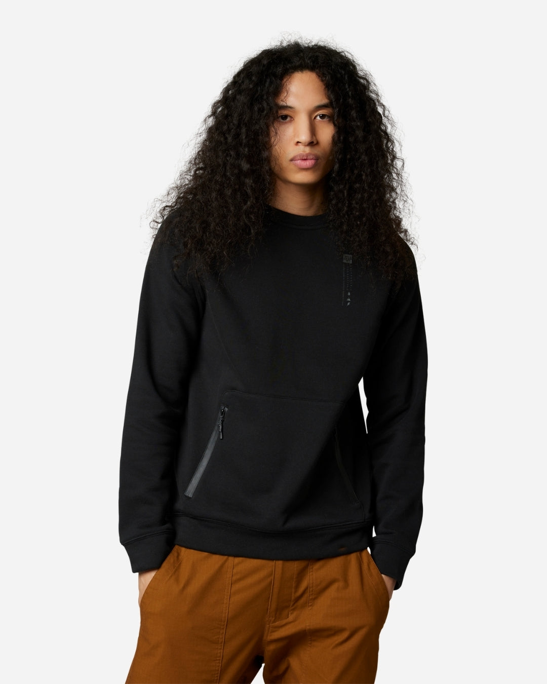 DWR Fox Racing Base Over Rundhals-Sweatshirt – Schwarz