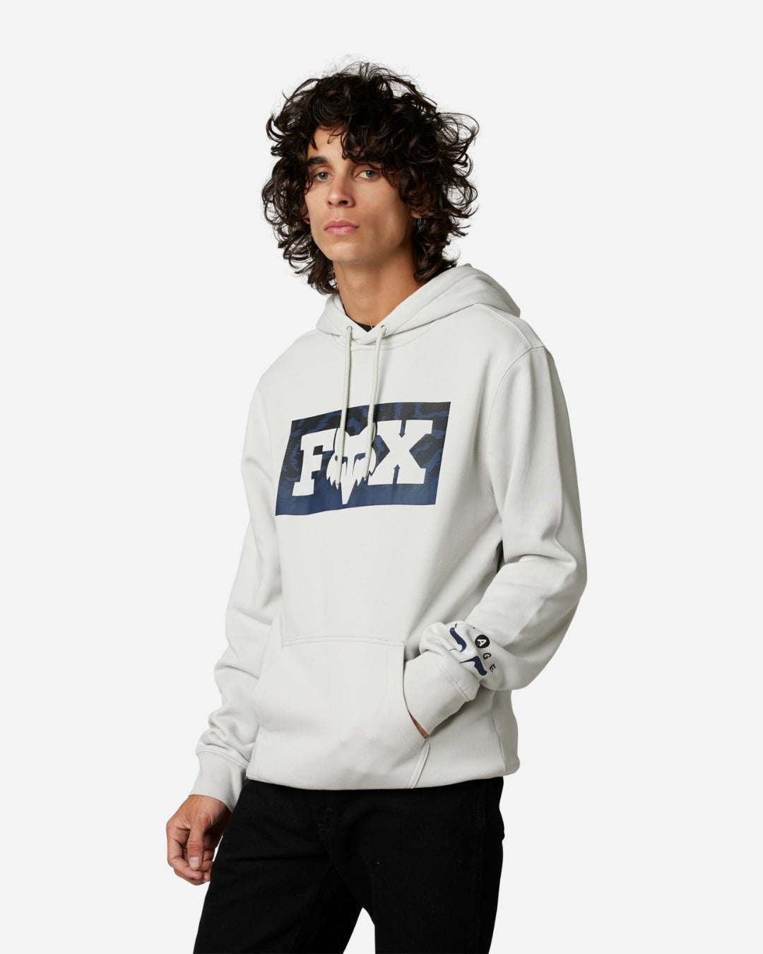 Sweat à Capuche Fox Racing Nuklr - Gris Clair