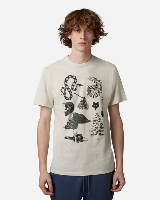 Fox Racing Track Beast Kurzarm-T-Shirt – Vintage Weiß