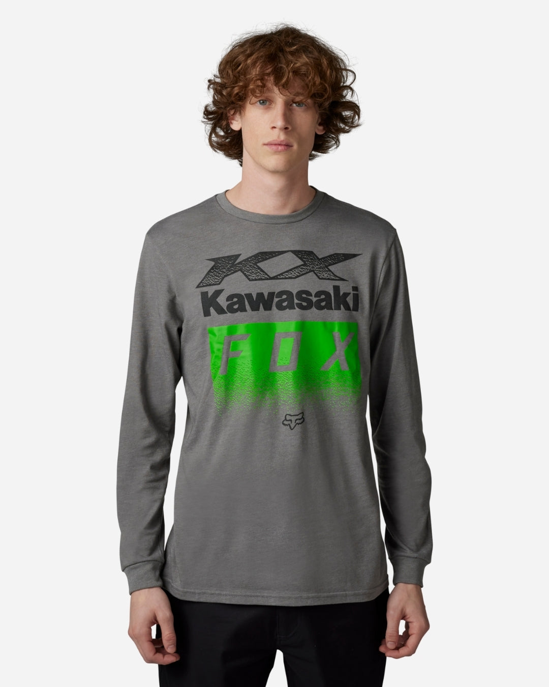 T-shirt premium Fox Racing x Kawi manches longues - Graphite chiné