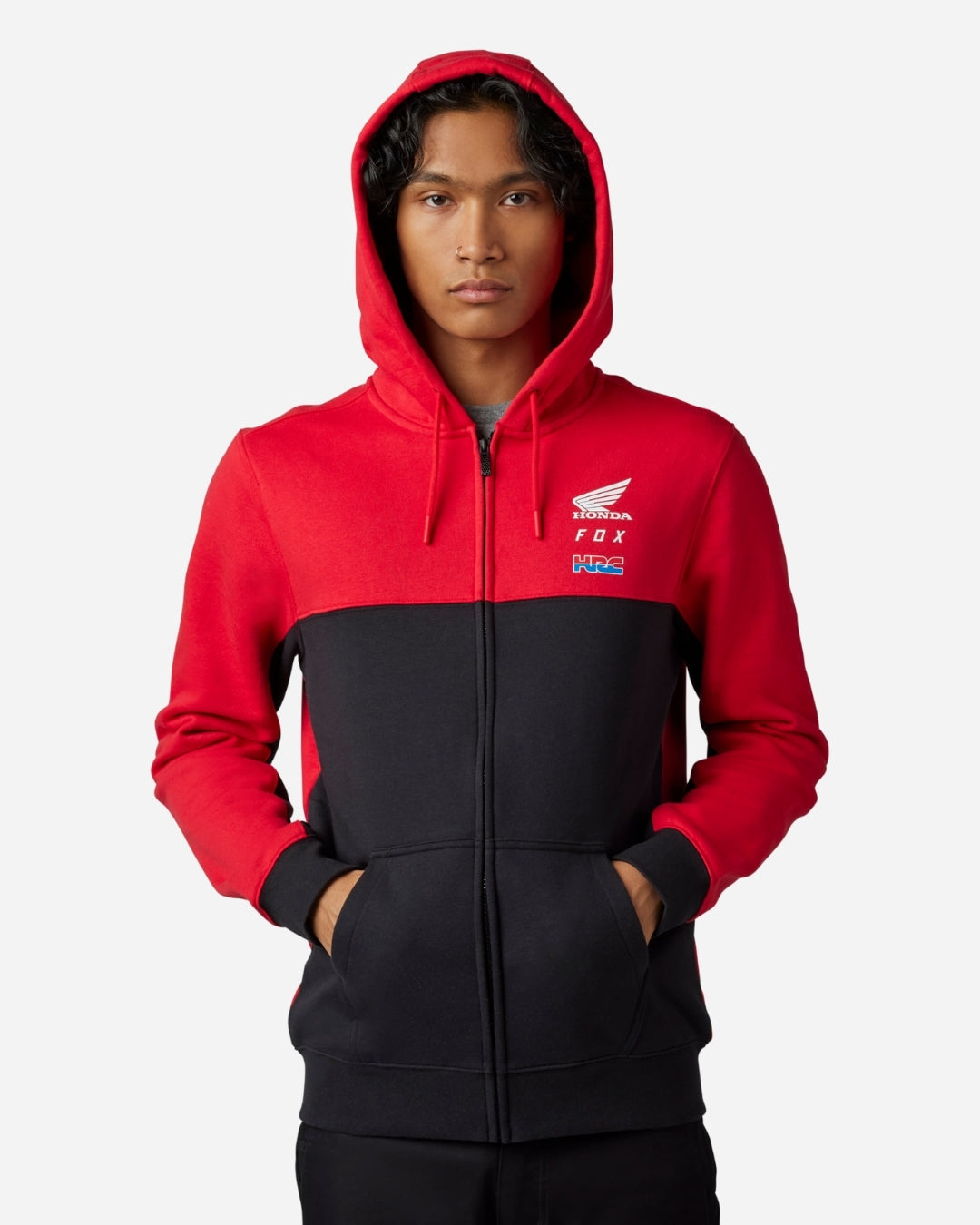 Sweat à capuche zippé Fox Racing x Honda - Rouge Flamme