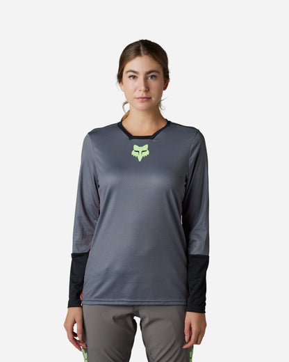 Maglia a maniche lunghe Fox Racing Defend Race da donna - Peltro