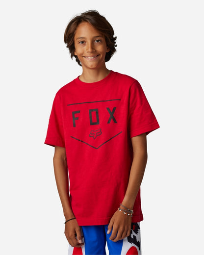 Fox Racing Shield Kurzarm-T-Shirt für Kinder und Jugendliche – Flammenrot