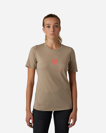 Maillot manches courtes femme Fox Racing Ranger Veni Drirelease - Mocca