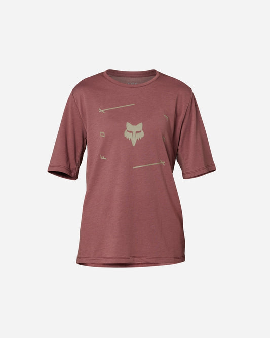 Maillot manches courtes enfant Fox Racing Ranger Veni Drirelease - Cordovan