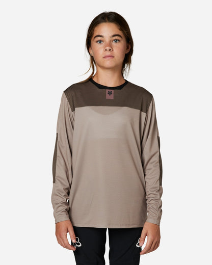 Maglia a maniche lunghe Fox Racing Defend per bambini - Mocca
