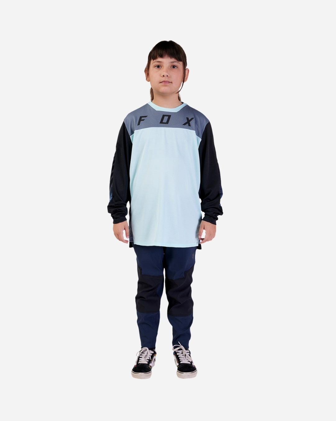 Fox Racing Defend Race Kinder-Langarmtrikot – Gletscherblau