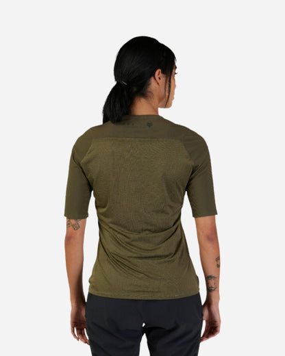 Maillot manches courtes femme Fox Racing Flexair Ascent - Vert