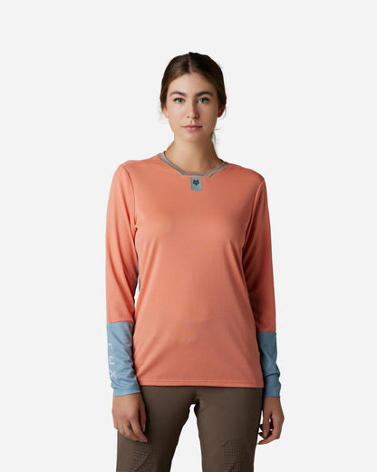 Maillot manches longues femme Fox Racing Defend - Saumon