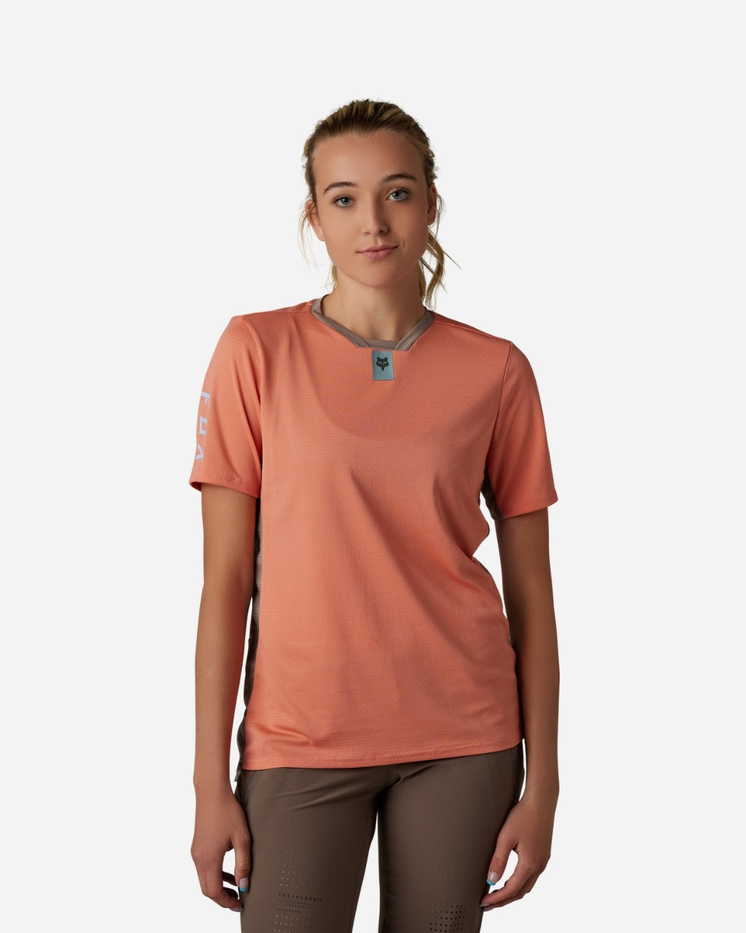 Maillot manches courtes femme Fox Racing Defend - Saumon