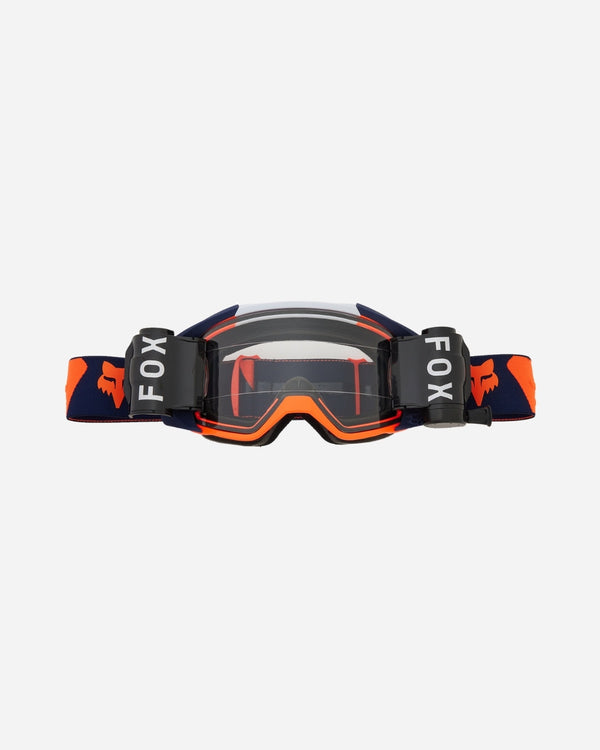 Maschera Fox Racing Vue Roll-Off - Blu navy/Arancione