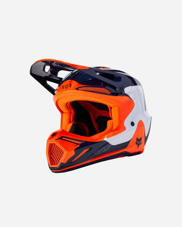 Casco Fox Racing V3 Revise - Blu navy/Arancione