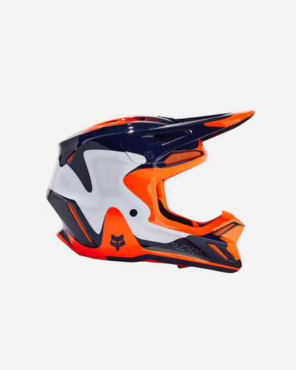 Casque Fox Racing V3 Revise - Bleu marine/Orange