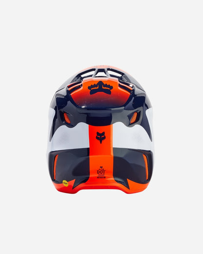 Casque Fox Racing V3 Revise - Bleu marine/Orange