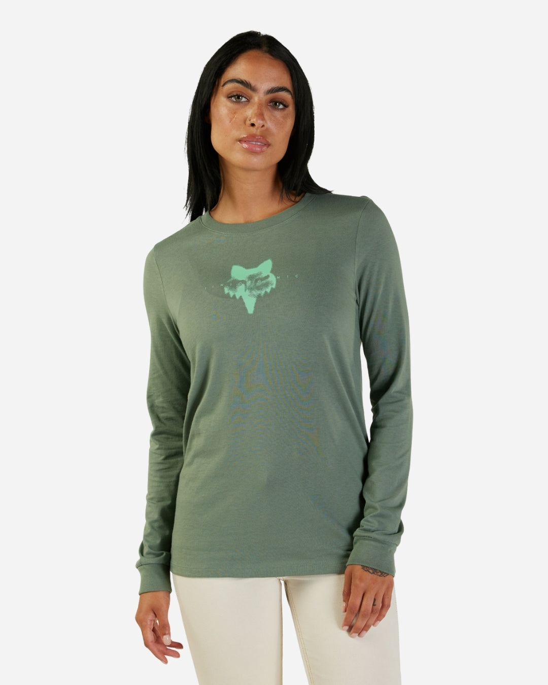 T-shirt Femme Fox Racing Inorganic manches longues - Kaki