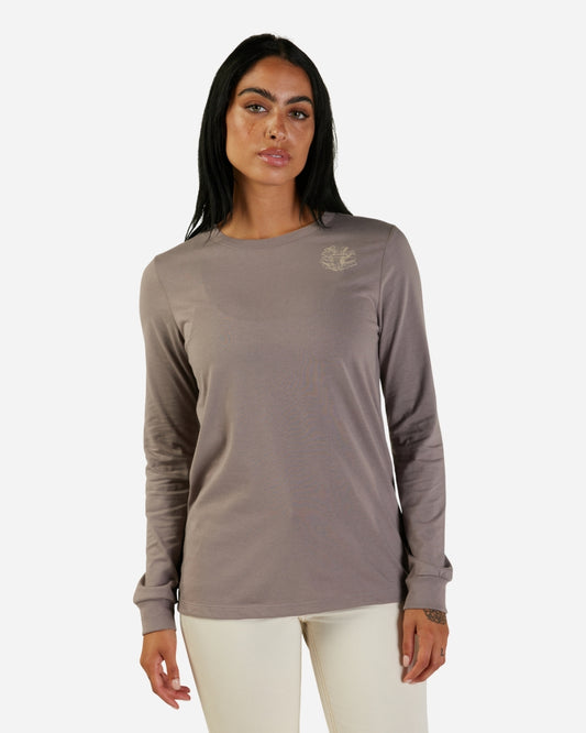 T-shirt Femme Fox Racing Sensory manches longues - Taupe