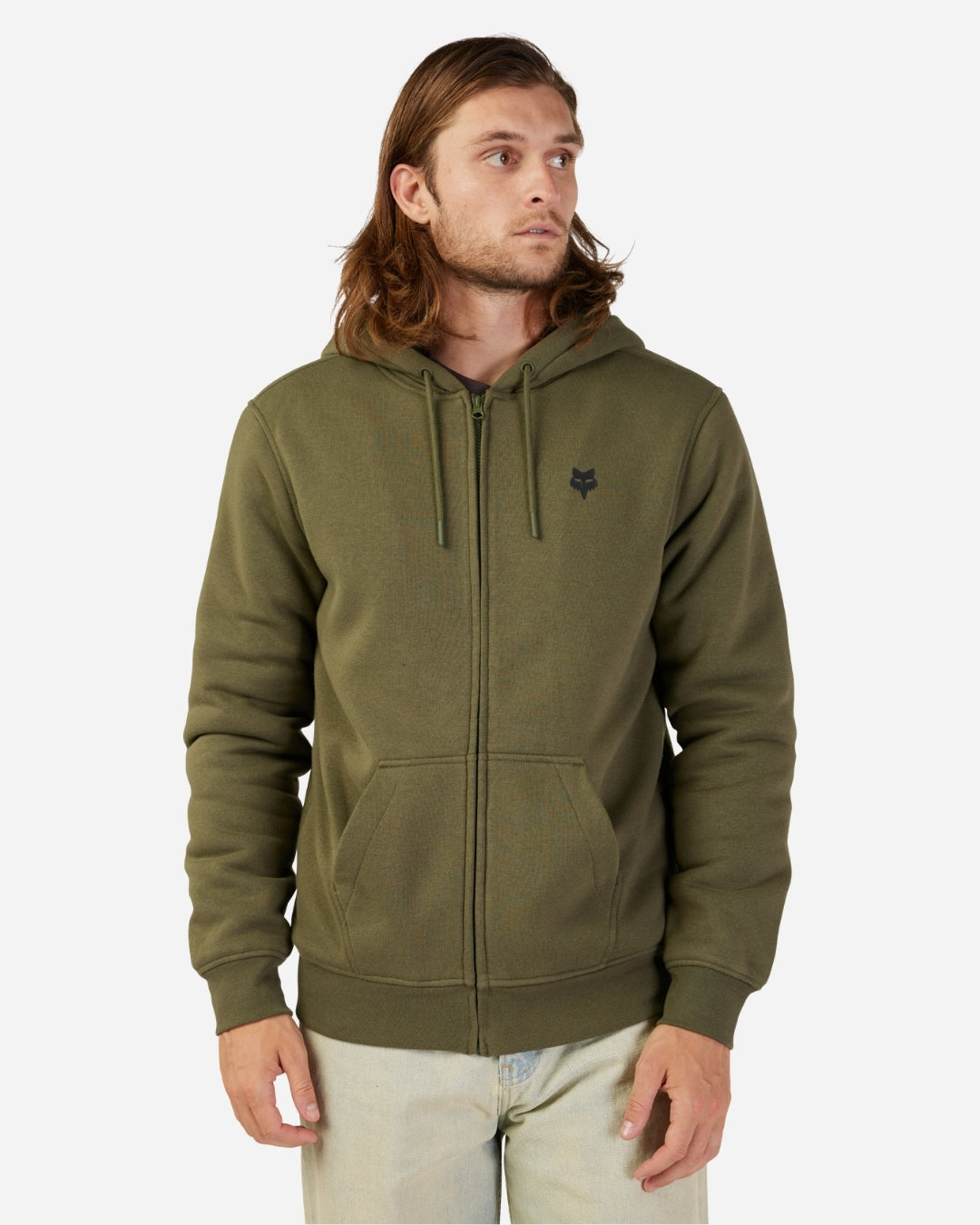 Sweat à capuche zippé Sherpa Fox Racing Dynamic Sasquatch - Vert
