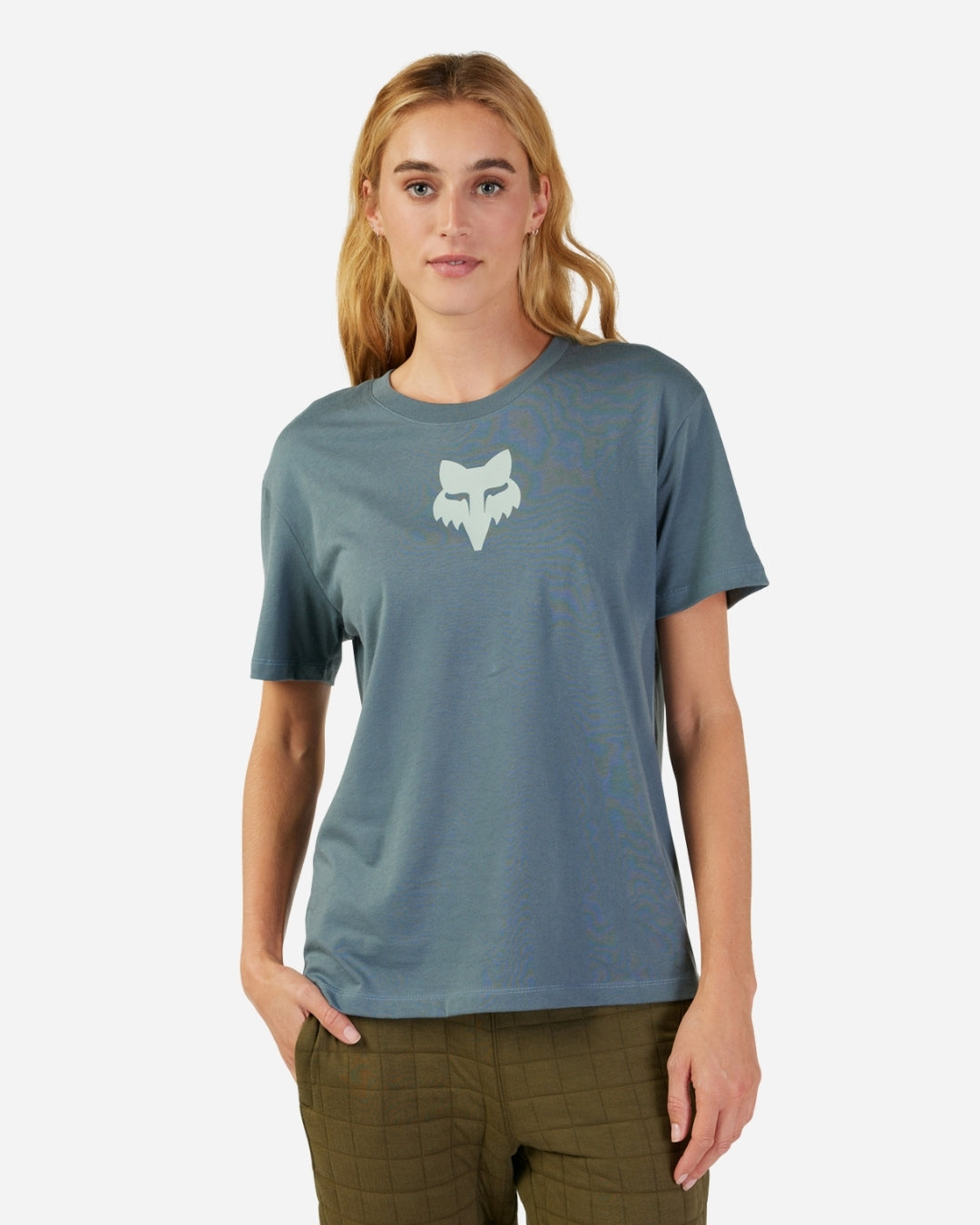 Fox Racing Damen-T-Shirt mit Fuchskopf und kurzen Ärmeln – Zitrus