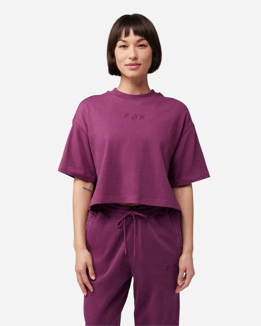 Crop Tee Fox Racing Wordmark - Sable