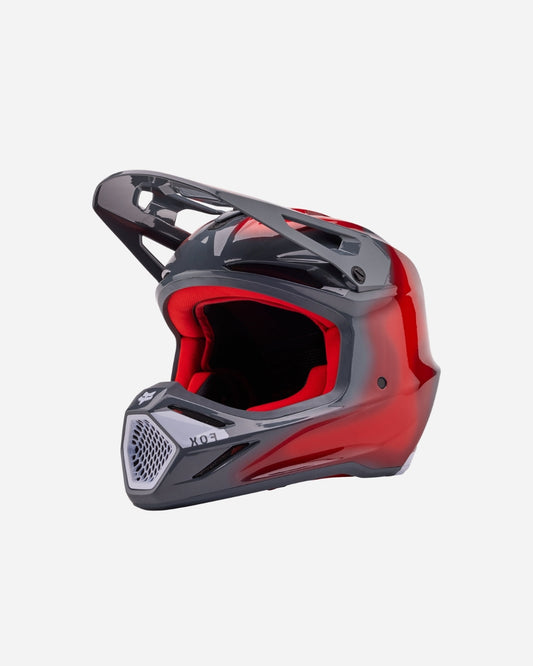 Casque Fox Racing V3 Volatile - Gris/Rouge