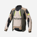 Alpinestars Halo Drystar® Jacke – Dunkelkhaki/Sand/Fluoreszierendes Gelb