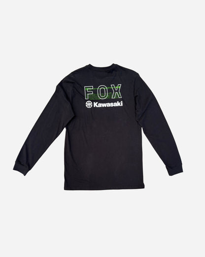 T-shirt maniche lunghe Fox Racing x Kawasaki Premium - Nero