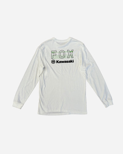 T-shirt manches longues Fox Racing x Kawasaki Premium - Blanc optique
