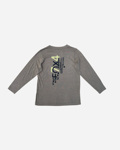 Kinder Langarm T-Shirt Fox Racing Kritical Premium - Meliert Grau