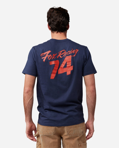 Fox Racing Kurzarm-T-Shirt mit Aufdruck – Mitternachtsblau