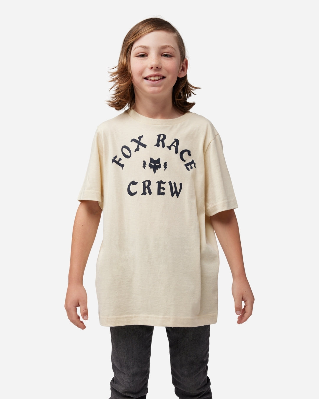 T-shirt Jeunes Fox Racing Race manches courtes - Crème