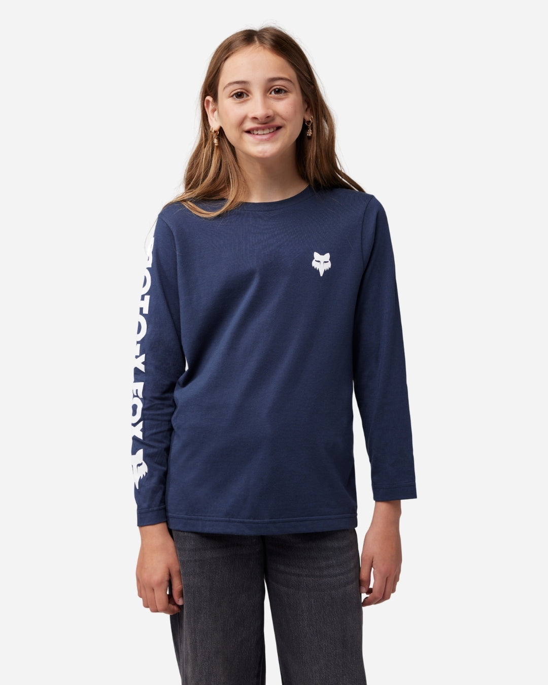 Fox Racing Moto-X Langarm-T-Shirt für Jugendliche – Mitternachtsblau