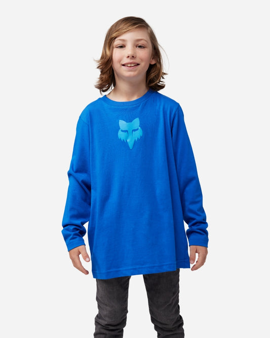 Fox Racing Heritage Langarm-T-Shirt für Jugendliche – Blau