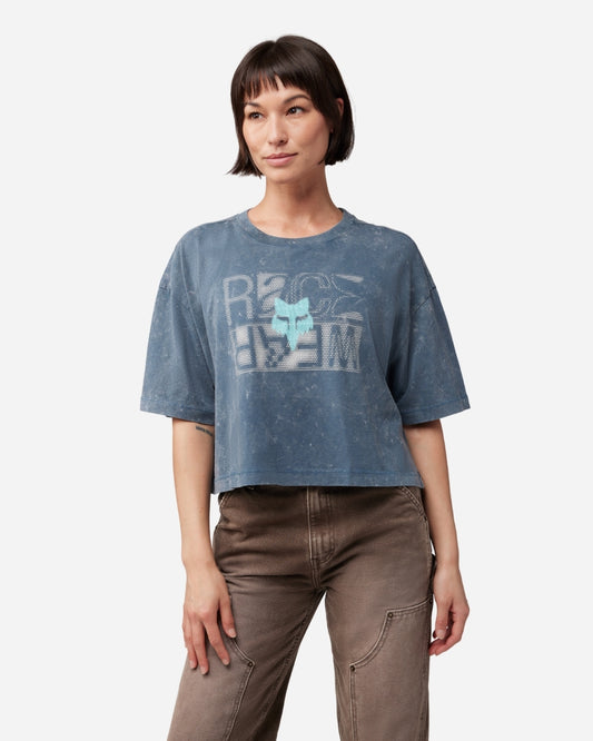 Crop Tee oversize Femme Fox Racing Throttle - Foncé