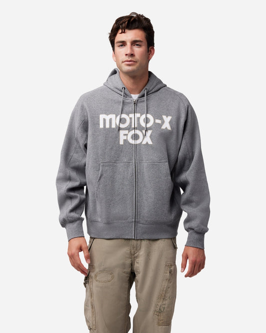 Sweat à capuche zippé Fox Racing Moto-X Oversized Fleece - Gris Chiné