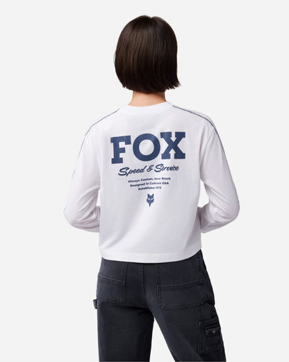 T-shirt Femme Fox Racing Speed & Service manches longues - Blanc