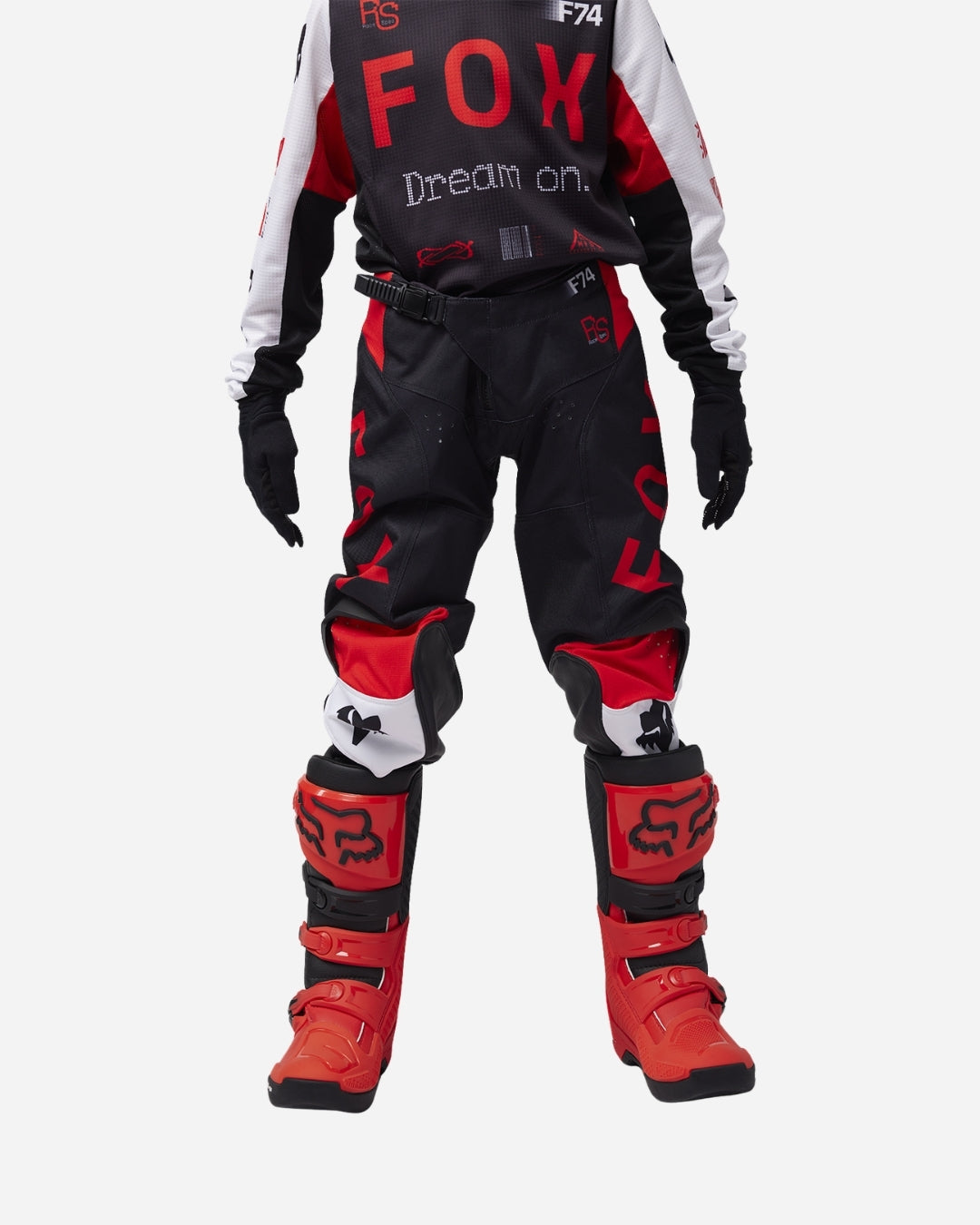 Pantaloni Fox Racing 180 Race Spec Youth - Rosso fluorescente